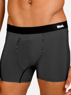 Cueca Mash Boxer Microfibra Risca de Giz Preta