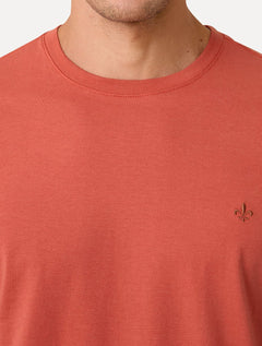 Camiseta Dudalina Masculina Essentials Modal Logo Laranja Médio