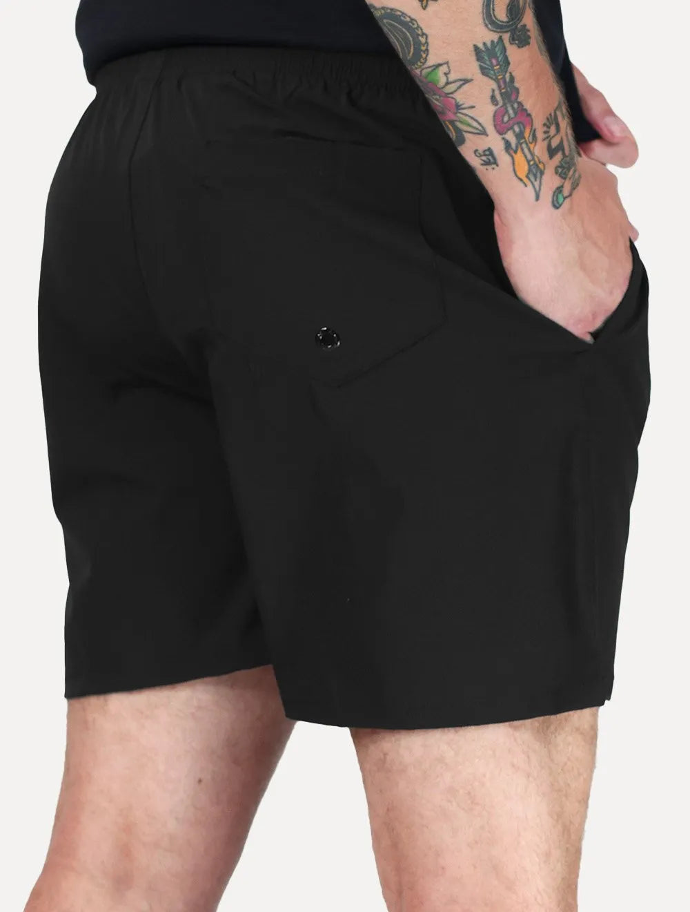 Short King & Joe Masculina Nylon Flex Ripstop Preto