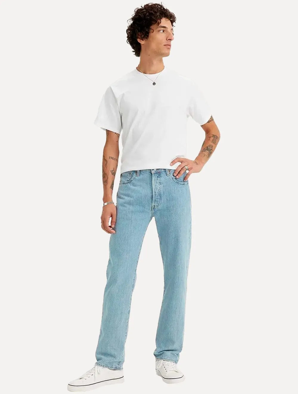 Calça Jeans Levis 501 Original Stretch Azul Clara