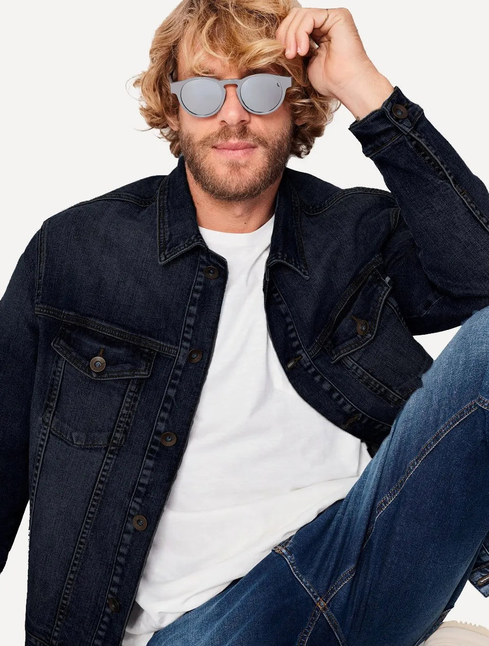 Jaqueta Reserva Jeans Masculina Trucker Denim Escura