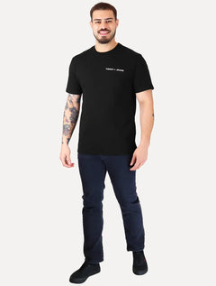 Camiseta Tommy Jeans Masculina Classic Linear Embroidered Chest Preta