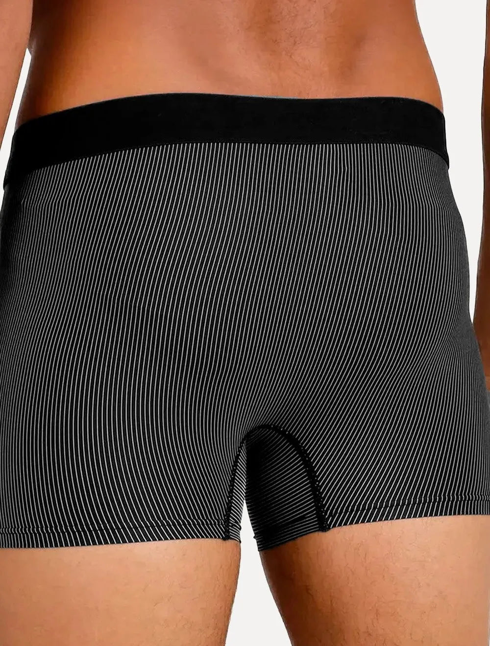 Cueca Mash Boxer Microfibra Risca de Giz Preta
