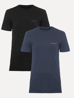Kit Camisetas Calvin Klein Jeans | Light New Nape Preta/Azul Marinho