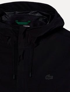 Jaqueta Lacoste Masculina Hoodie Waterproof Track Sport Preta