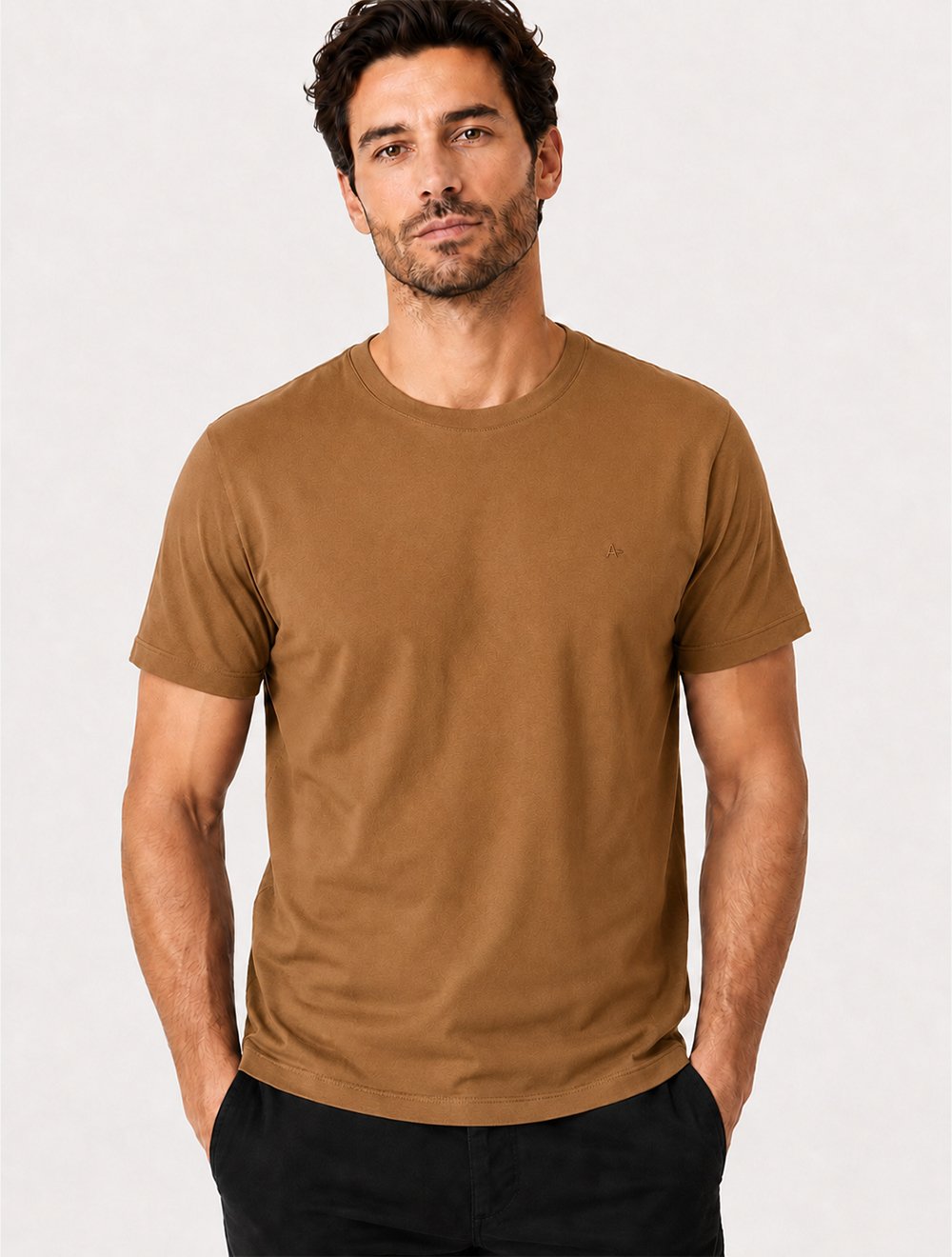 Kit Camisetas Aramis | Masculina Basic Lisa Amêndoa/Âmbar