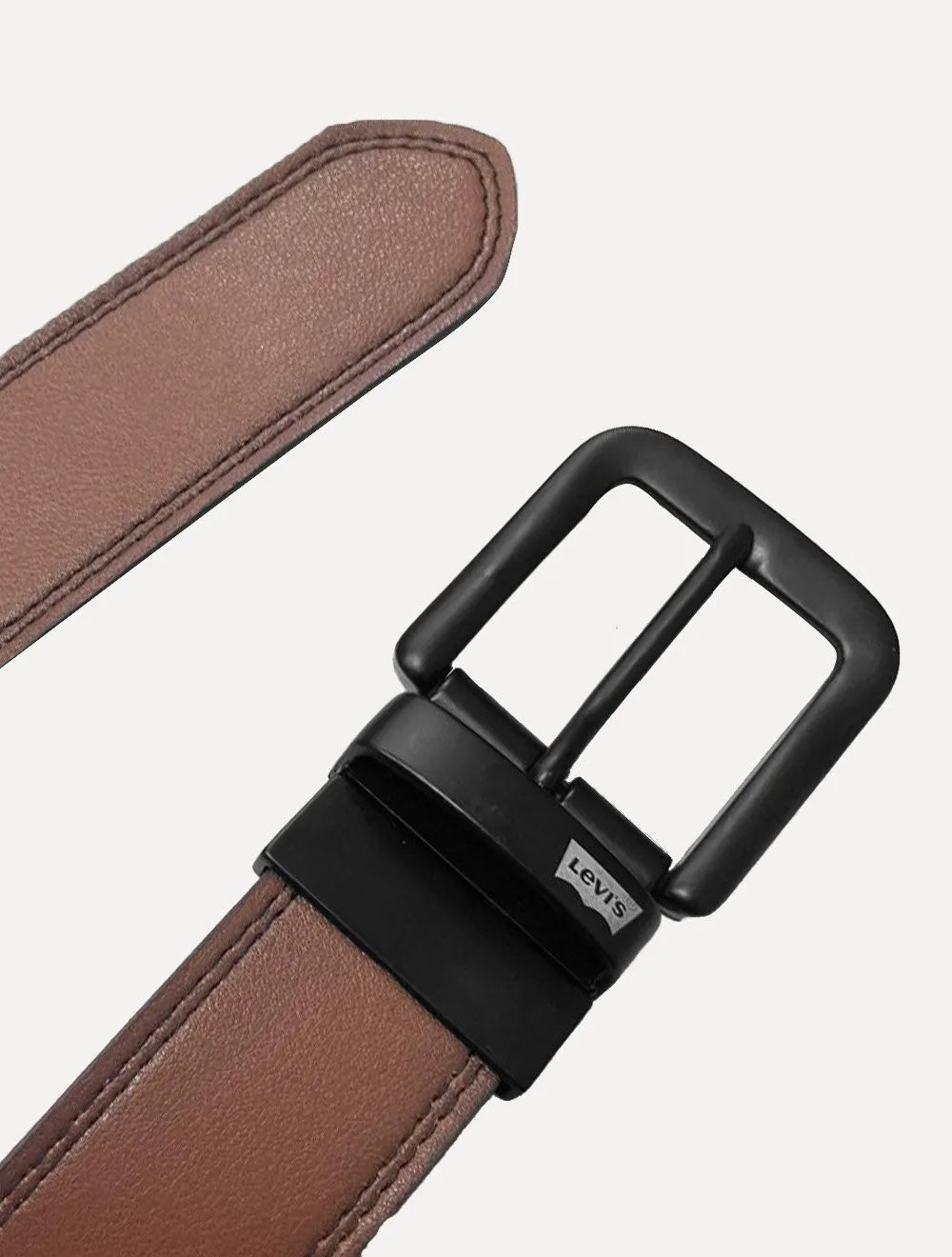 Cinto Levis Masculino Couro Dark Metal Preto/Marrom
