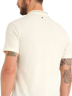 Polo Forum Masculina Muscle Linho Pocket Caqui Mescla Claro