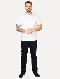 Camiseta Calvin Klein Jeans Masculina Logo CK Frontal Branca