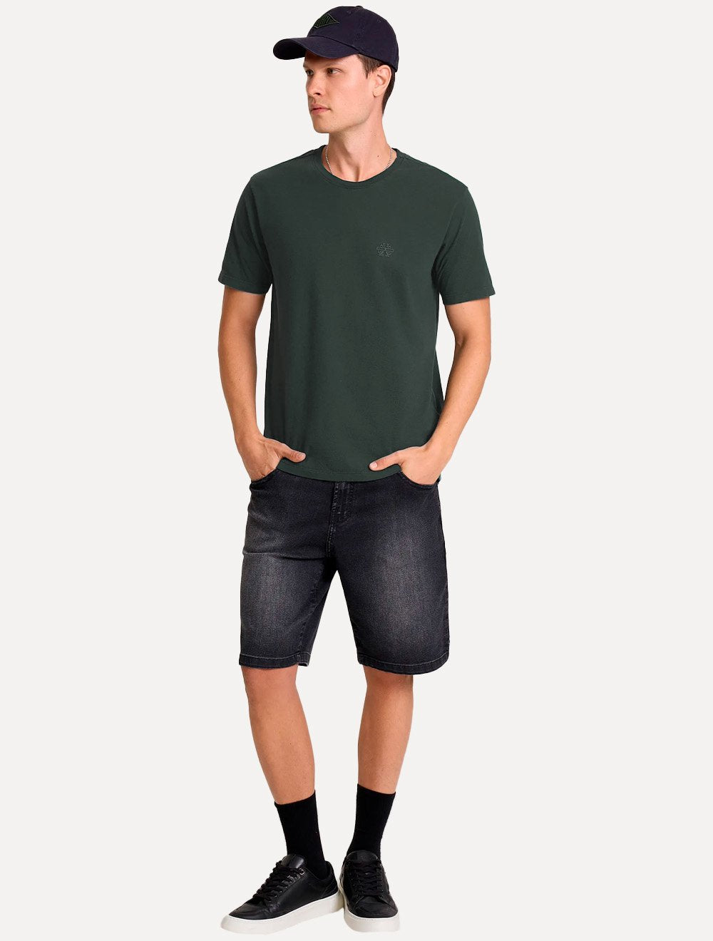 Camiseta John John Masculina Regular Fit Light Transfer Verde Escuro