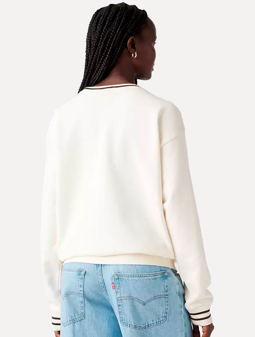 Moletom Levis Feminino Crewneck Relaxed Fit Signature Branco