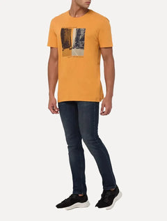 Camiseta Calvin Klein Jeans Masculina Street View Amarela