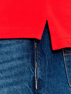 Polo Tommy Hilfiger Masculina Regular Piquet 1985 Vermelho Escarlate