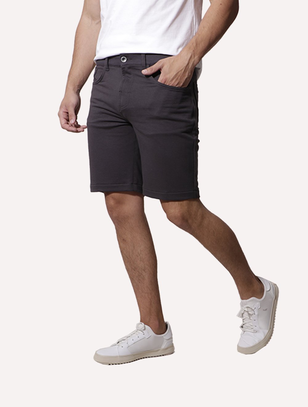 Bermuda Ellus Masculina Moletom Original Parachute 5 Pockets Grafite