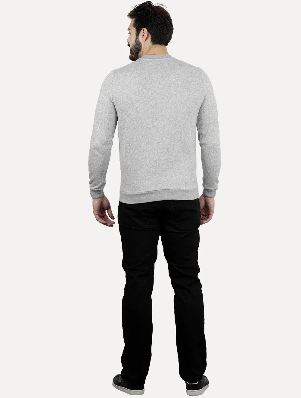 Moletom Calvin Klein Jeans Masculino Upper CK Bordado Cinza Mescla