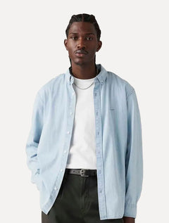 Camisa Levis Masculina Relaxed Oxford Authentic Button Down Azul Claro