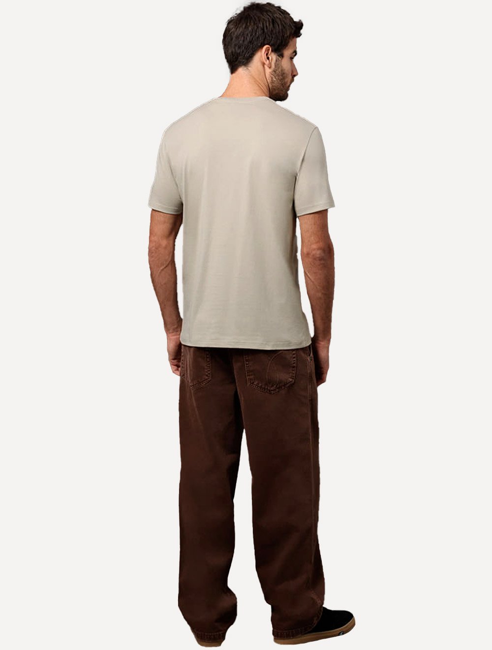 Camiseta Calvin Klein Jeans Masculina Patch CK Lateral Cáqui Claro