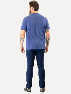 Camiseta Aramis Masculina Basic Lisa Mono Icon Azul Royal Mescla