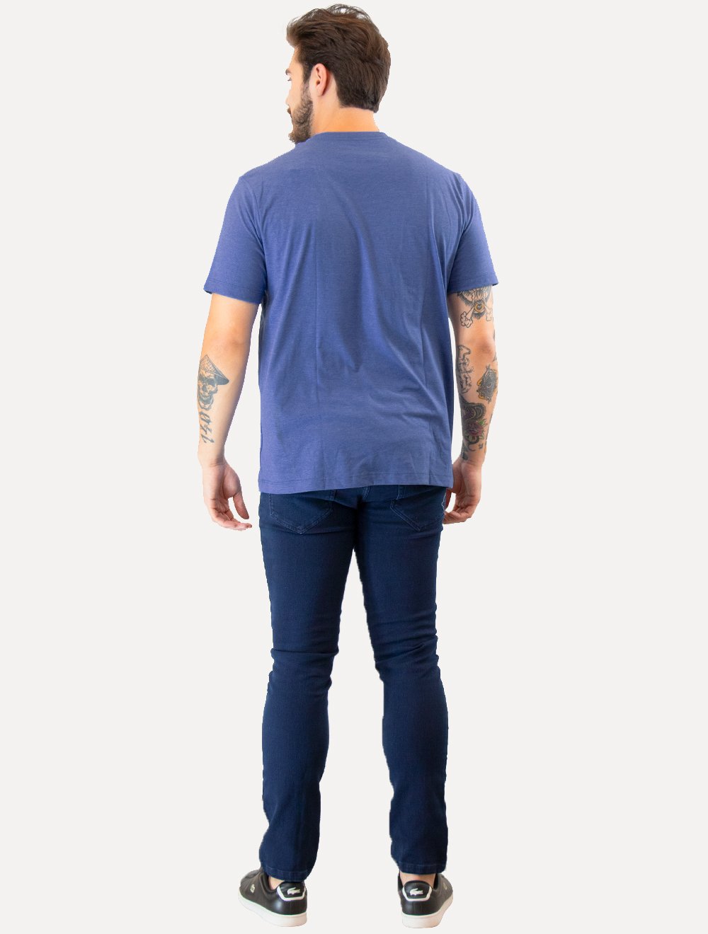 Camiseta Aramis Masculina Basic Lisa Mono Icon Azul Royal Mescla