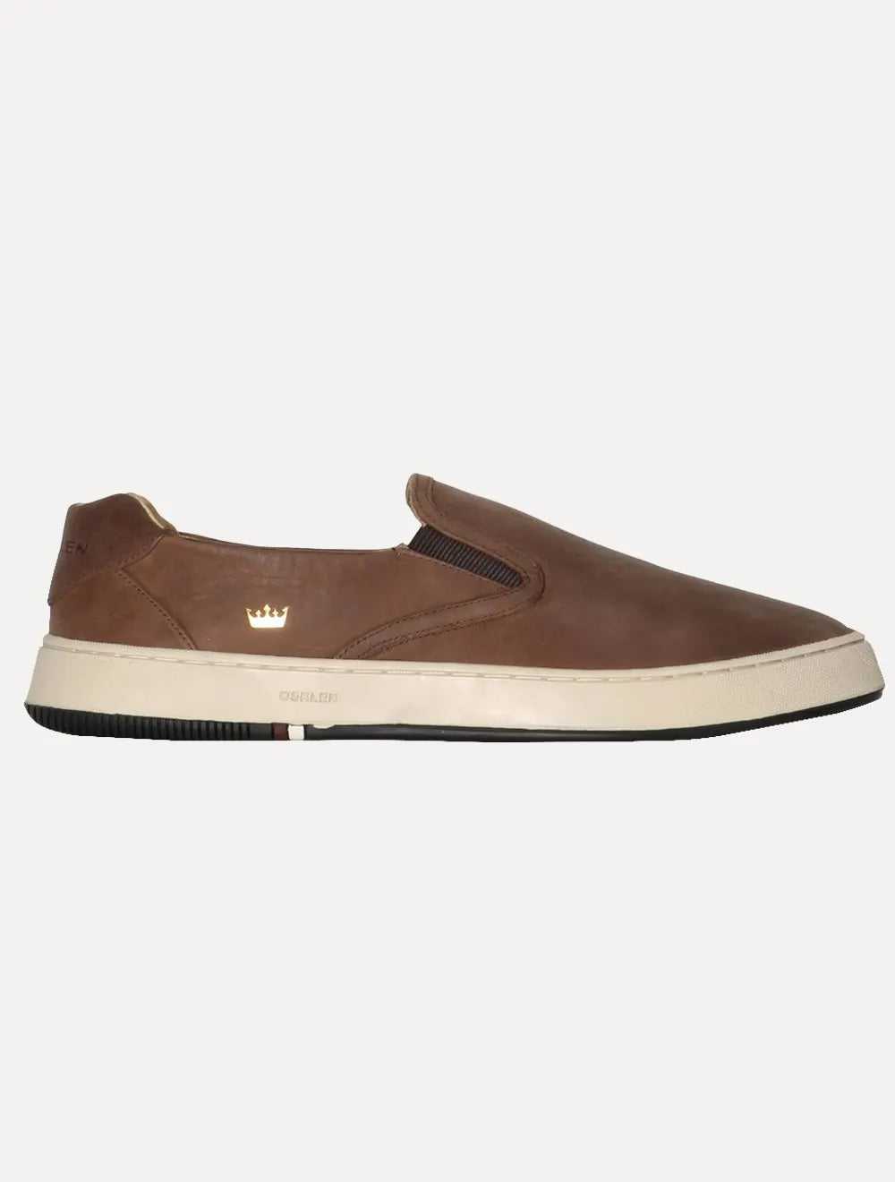 Tênis Osklen Masculino Slip on Bossanova Antique Couro Marrom Café