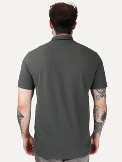 Polo Guess Masculina Piquet Silk Linear Dark Friso Chumbo