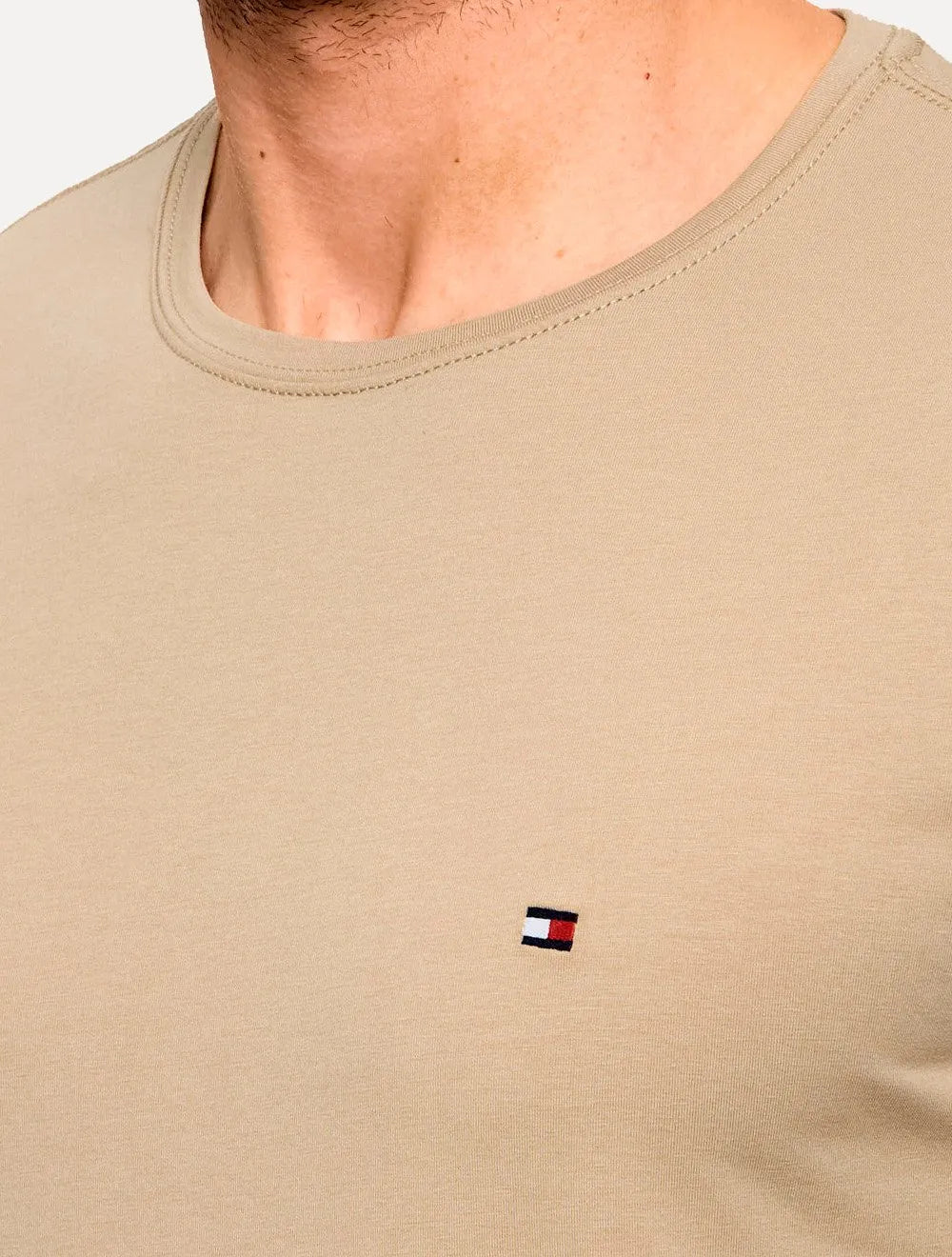 Camiseta Tommy Hilfiger Masculina Regular Core Pima Cáqui
