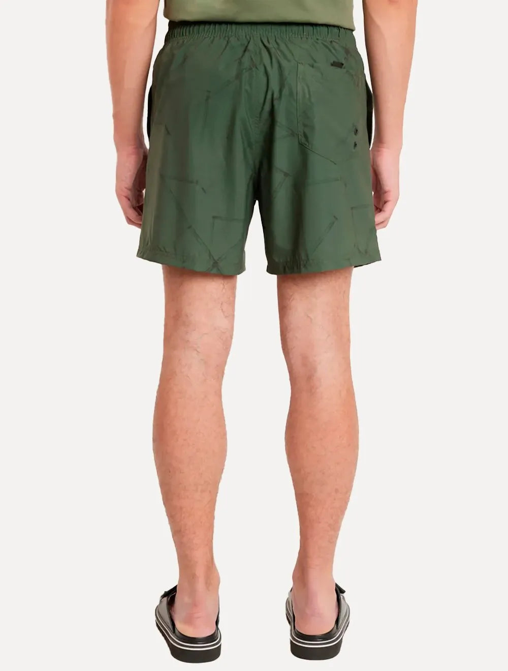 Short Aramis Masculino D'Água Elastico Estampado Traços Verde Escuro