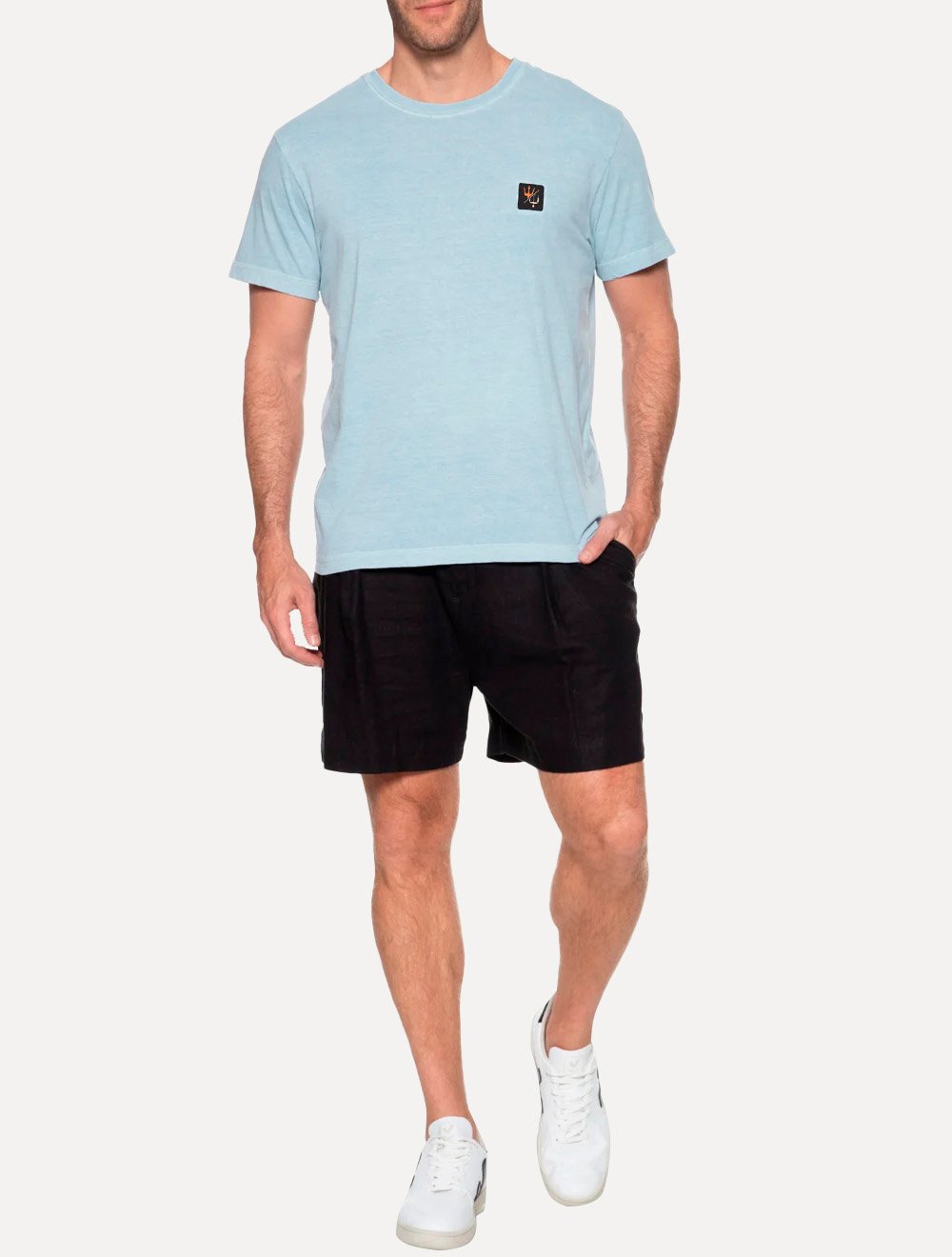 Camiseta Osklen Masculina Regular Stone Kiteicon Azul Claro