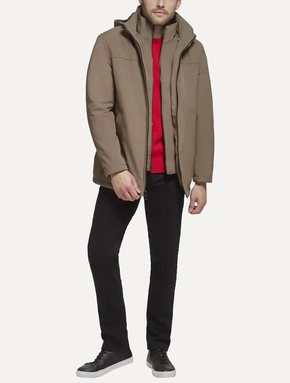 Jaqueta Calvin Klein Jeans Hooded Clássica Marrom