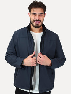 Jaqueta Calvin Klein Masculina Soft Shell  Full-Zip Chumbo