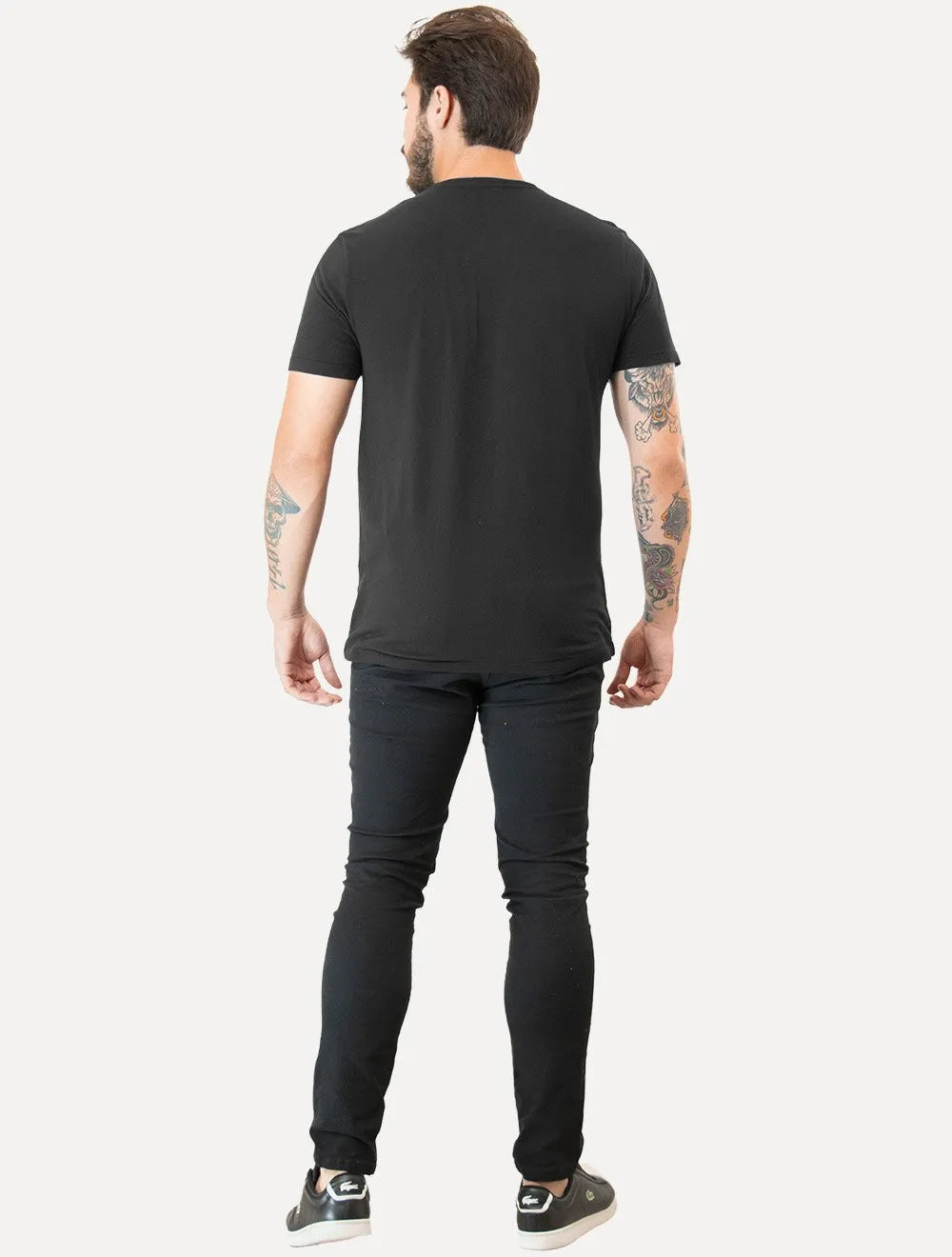 Camiseta Guess Masculina Logo Bordado Preta