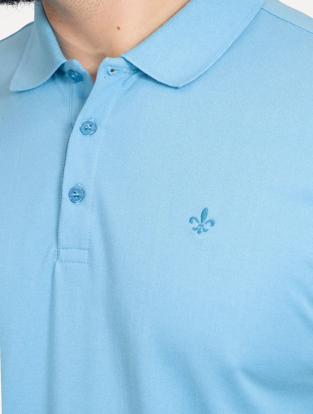 Polo Dudalina Piquet Essentials Cotton Basica Modal Azul Claro