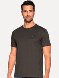 Camiseta Tommy Hilfiger Masculina Essential Cotton Marrom Escuro