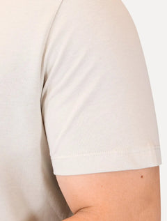 Camiseta Armani Exchange Masculina Regular Silk AX Frontal Logo Cáqui Claro