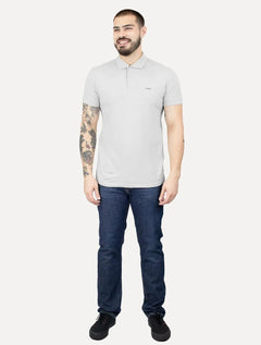 Polo Colcci Masculina Piquet Gray Simple Logo Cinza
