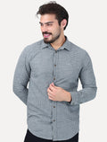 Camisa Aramis Masculina Regular Mini Xadrez Mescla Azul/Cinza