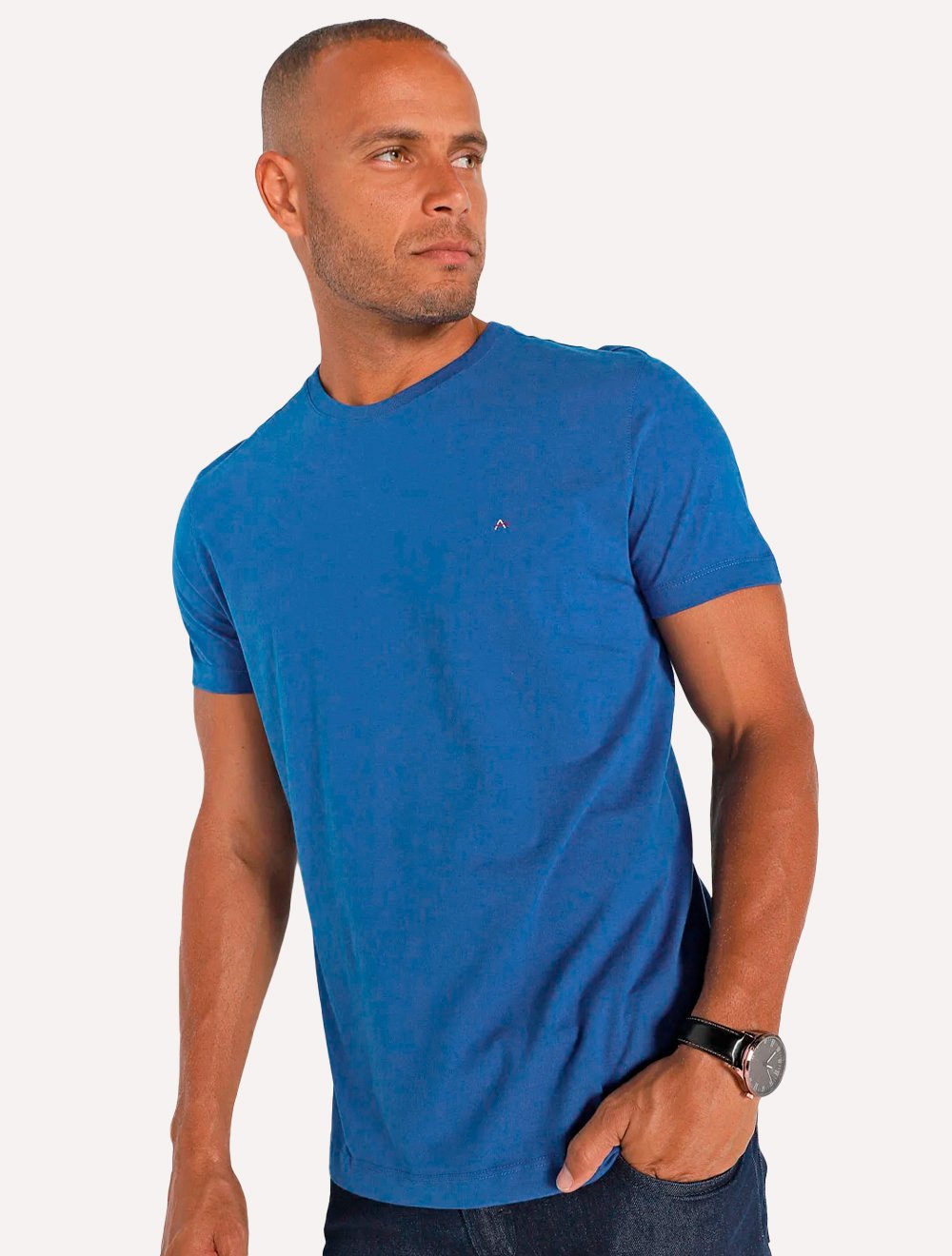Kit Camisetas Aramis | Masculina Basic Lisa Preta/Branca/Azul Royal