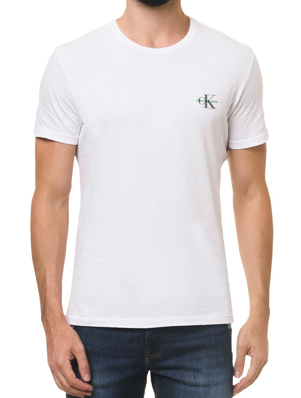 Camiseta Calvin Klein Jeans Masculina New Logo Re Issue Branca