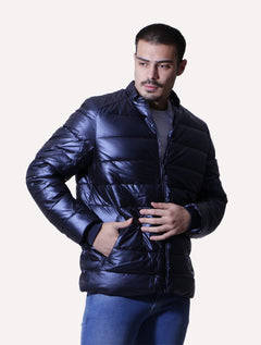 Jaqueta Victory Eagle Masculina Metalizada Puffer Azul