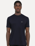 Camiseta Armani Exchange Masculina Regular Embroidery AX Logo Azul Marinho