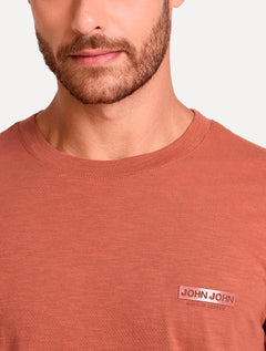 Camiseta John John Masculina Slim Fit Flame Laranja Escuro