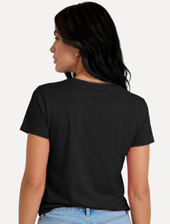 Camiseta Guess Feminina Bust Embroidery Logo Preta
