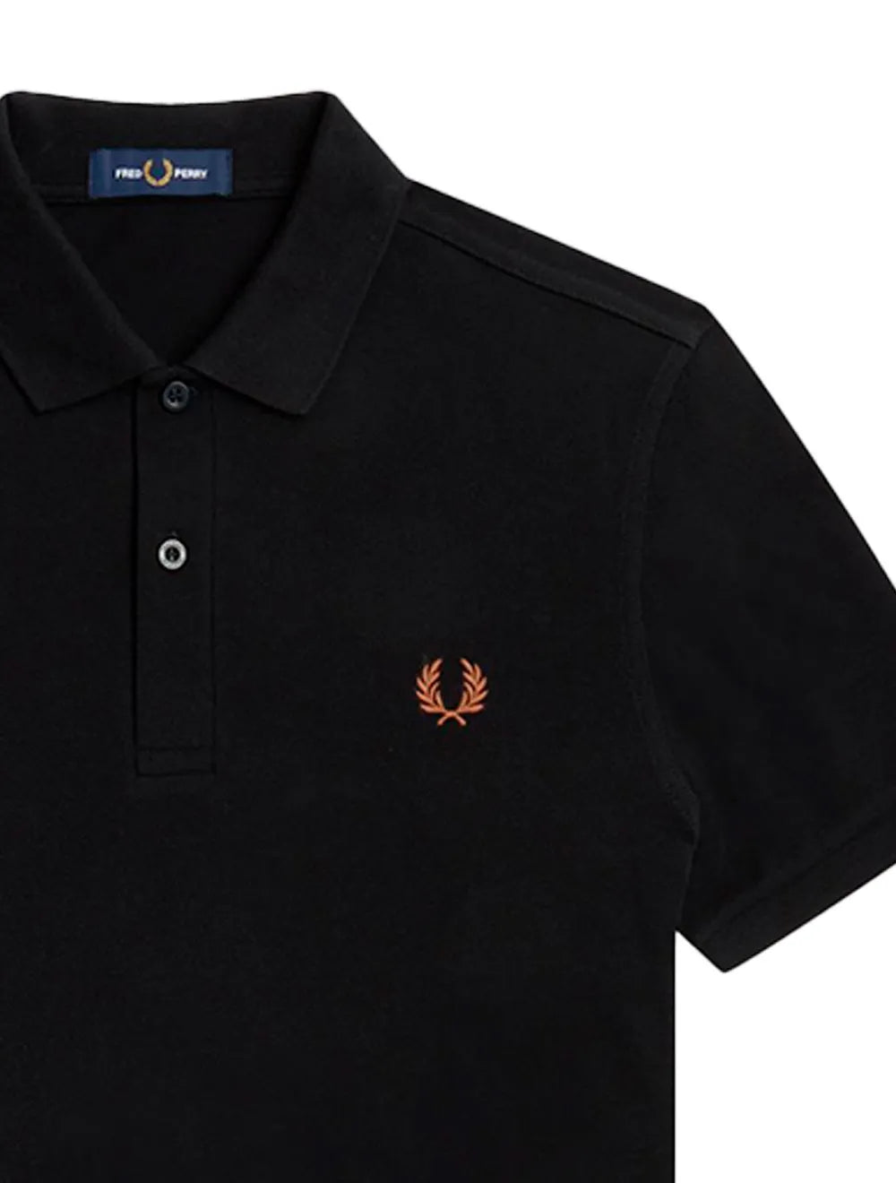 Polo Fred Perry Masculina Regular Piquet Plain Brown Logo Preta