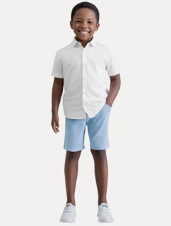 Bermuda Reserva Infantil Sarja Alfaiataria Azul Claro
