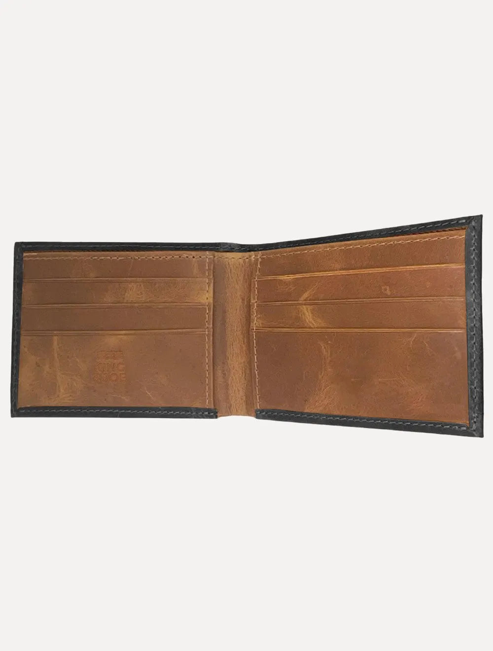 Carteira King & Joe Masculina Couro Elástico Pesponto Preto