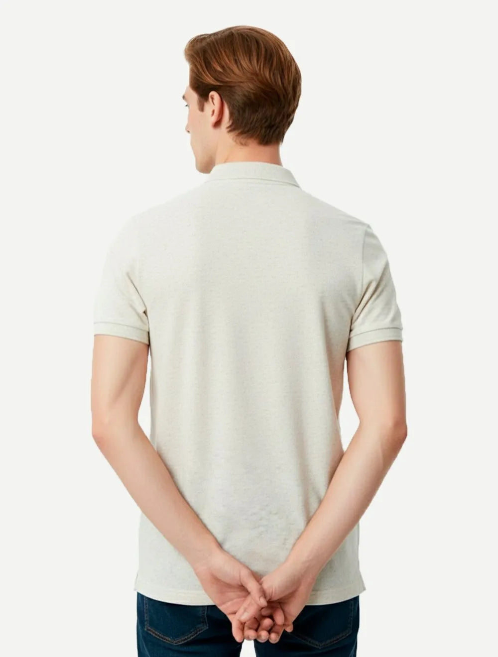 Polo Replay Masculina Malha Brown Icon Off White