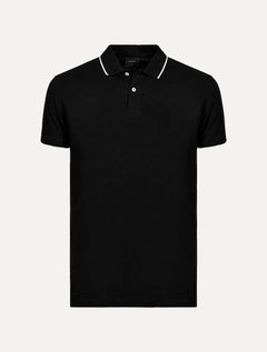 Polo Aramis Masculina Piquet Off Friso Preta