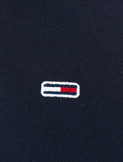 Polo Tommy Jeans Masculina Piquet Regular Tipped Stretch Azul Marinho