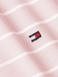Polo Tommy Hilfiger Masculina Malha Liquid Cotton Striped Rosa Claro