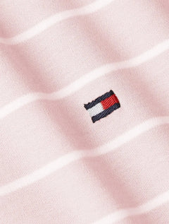 Polo Tommy Hilfiger Masculina Malha Liquid Cotton Striped Rosa Claro